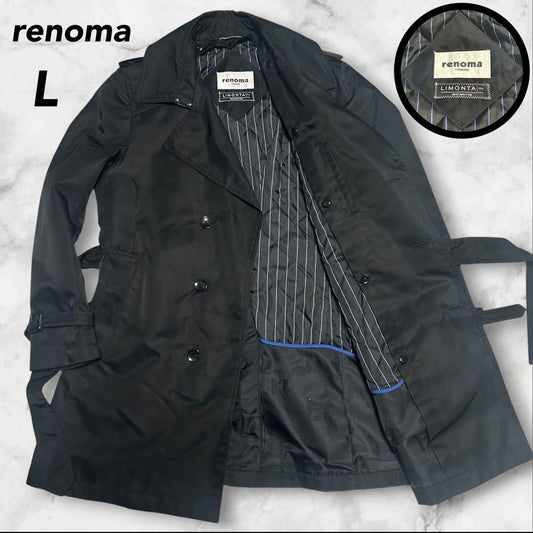 Lenoma Homme x Rimonta trench coat with liner L black, complete with belt