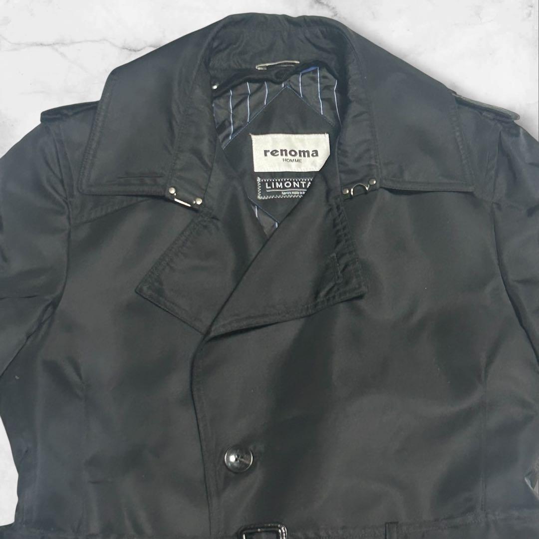[Extremely beautiful item] Lenoma Homme x Rimonta trench coat with liner L black, complete with belt