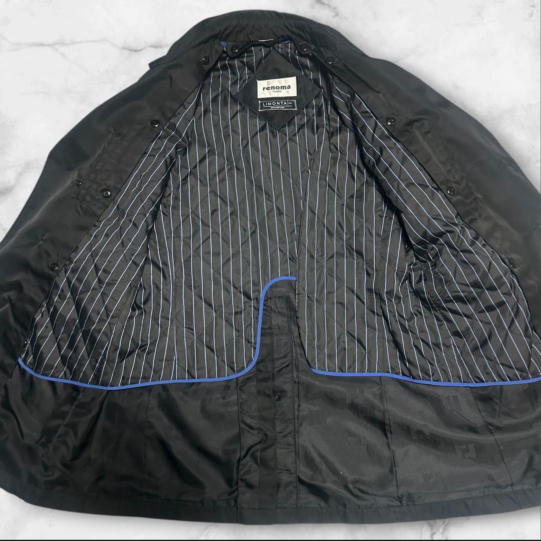 [Extremely beautiful item] Lenoma Homme x Rimonta trench coat with liner L black, complete with belt