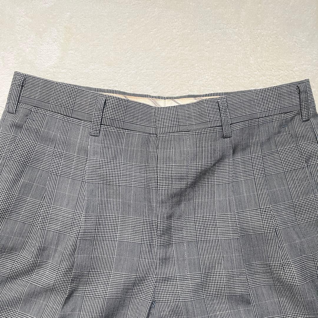 Glen check casual suit setup light gray M old clothes