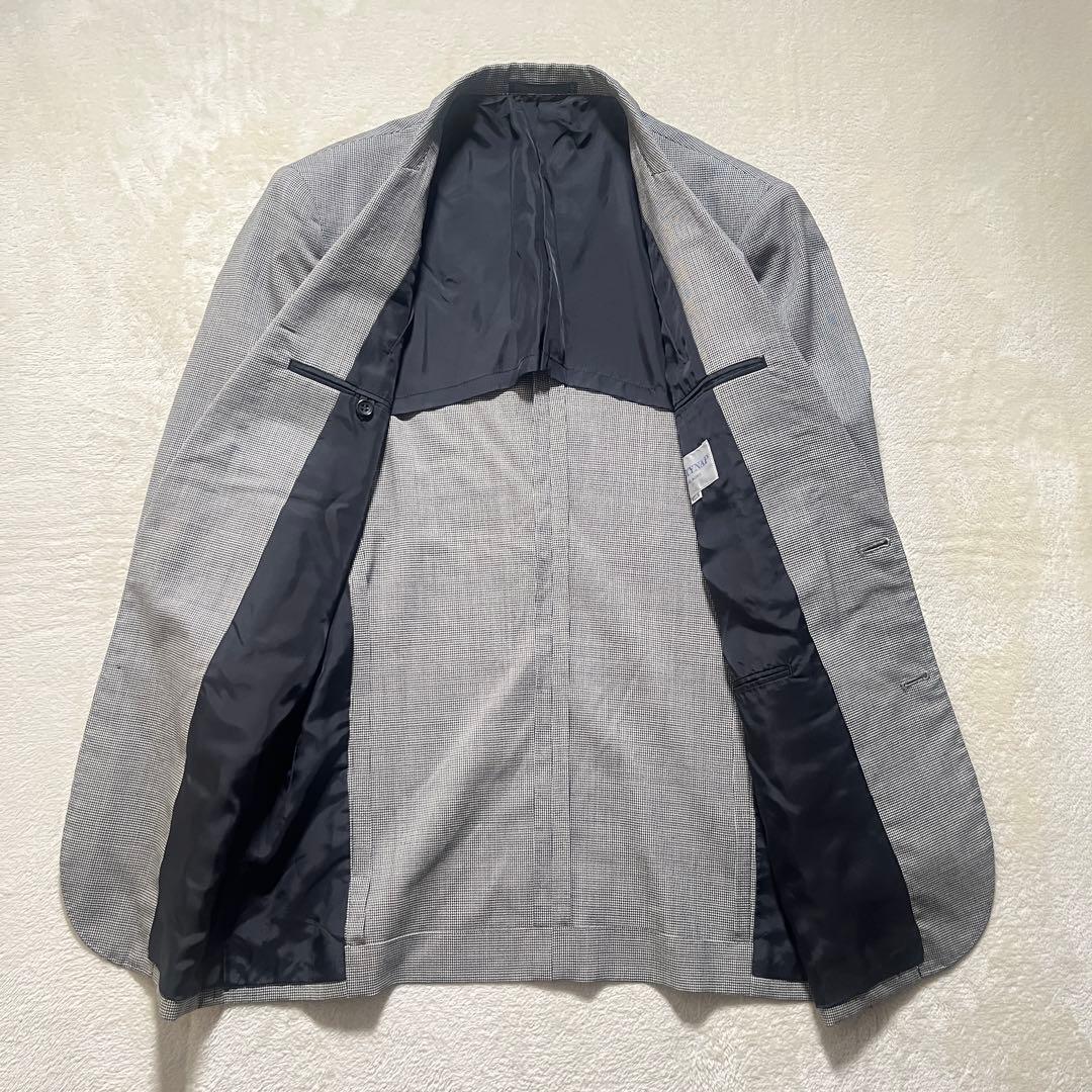 Glen check casual suit setup light gray M old clothes