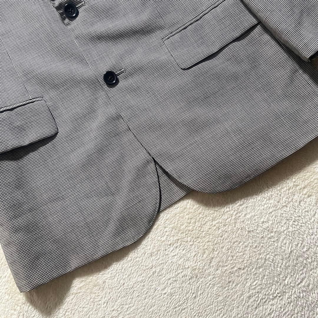 Glen check casual suit setup light gray M old clothes