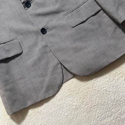 Glen check casual suit setup light gray M old clothes