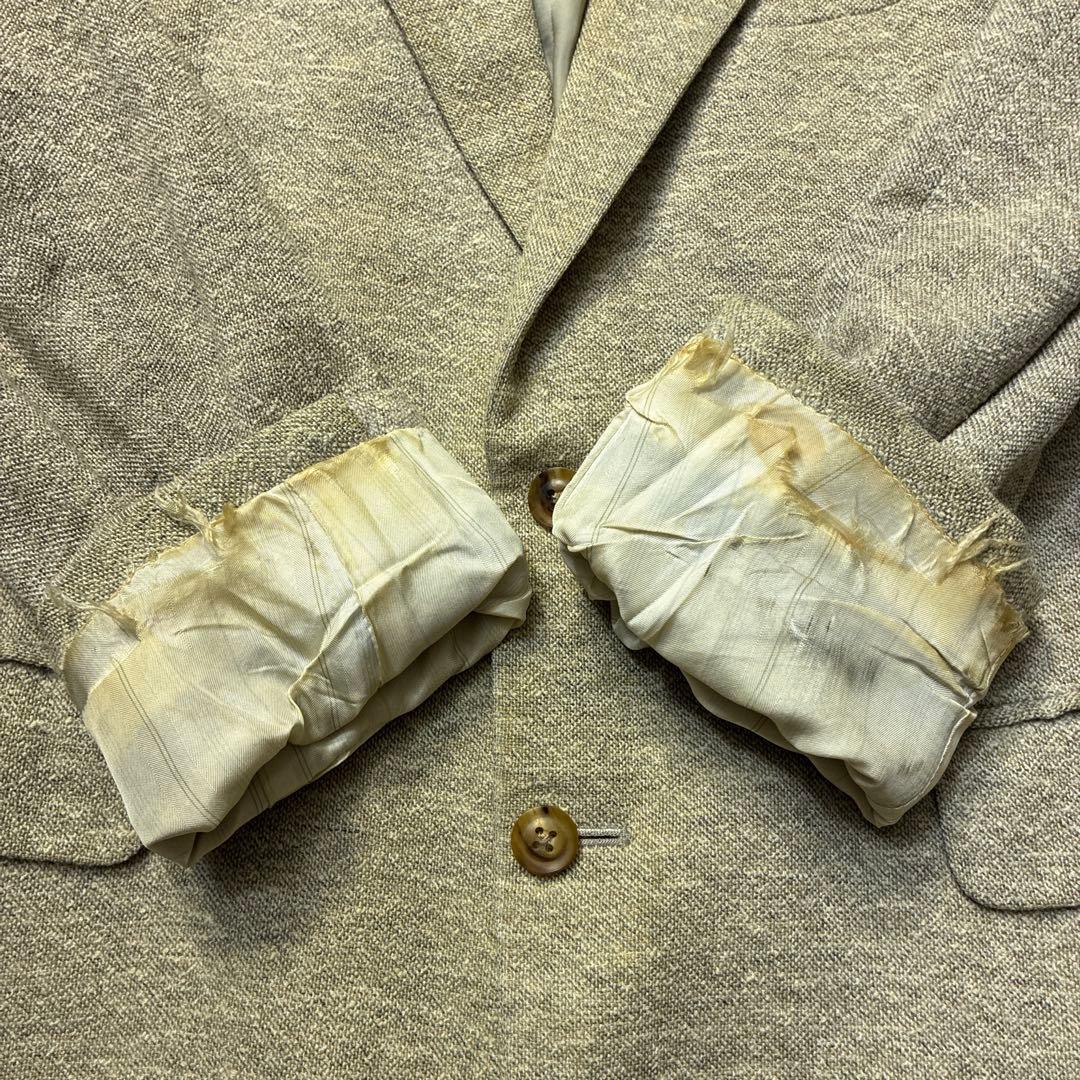 90s Burberry tailored jacket L brushed ecru tweed old tag blazer old clothes