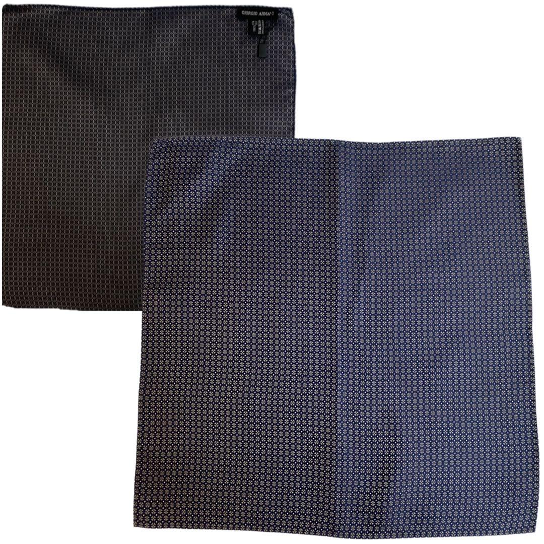 GIORGIO ARMANI Dead Stock Black Tag Made in Italy Pocket Square
