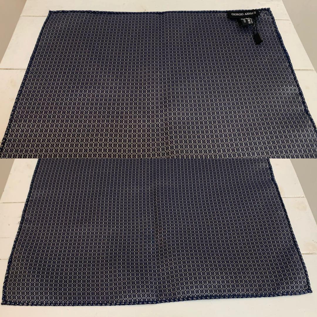 GIORGIO ARMANI Dead Stock Black Tag Made in Italy Pocket Square