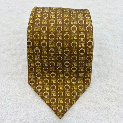[With translation] CELINE Necktie Macadam Arc de Triomphe Blason Brown