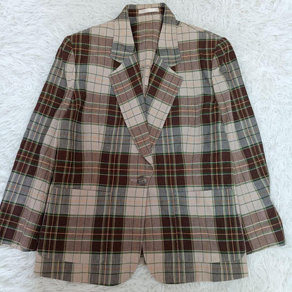 Good condition Burberry's old tag linen blend jacket 9AR skirt 11AR set