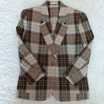 Good condition Burberry's old tag linen blend jacket 9AR skirt 11AR set