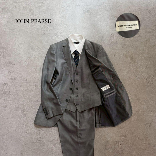 Men's Vintage Three-Piece Setup Suit Gray Event L