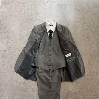 Men's Vintage Three-Piece Setup Suit Gray Event L