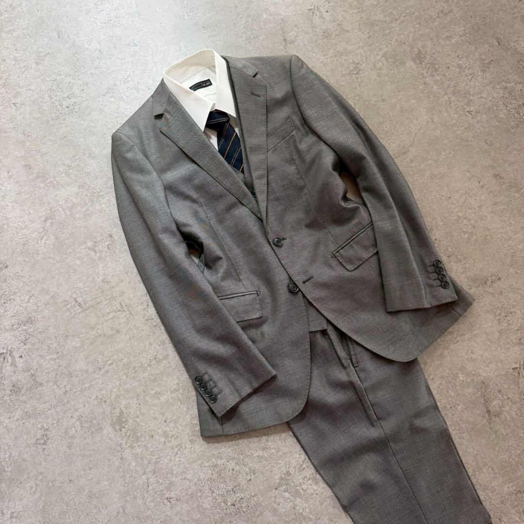 Men's Vintage Three-Piece Setup Suit Gray Event L