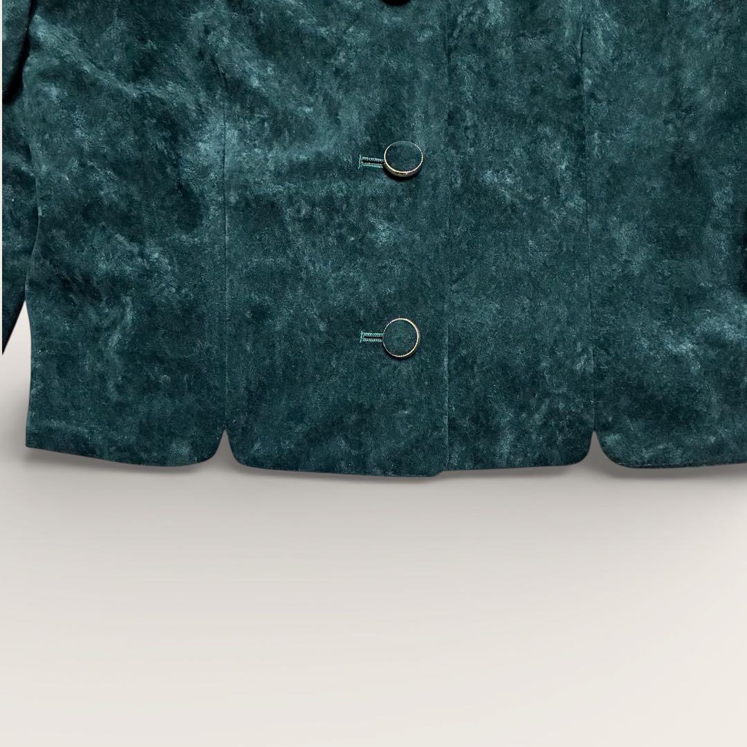 Amanda Gold Button Suede Style Setup L Bubbly Suit Green