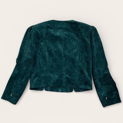 Amanda Gold Button Suede Style Setup L Bubbly Suit Green