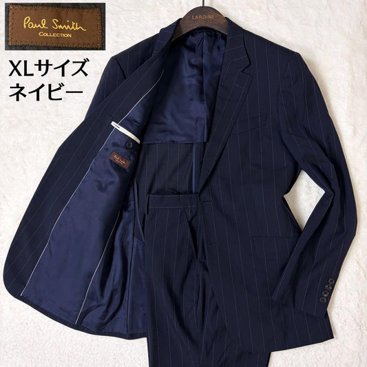 [Good Condition] Paul Smith Collection Suit Silk Blend 2B Navy XL Size