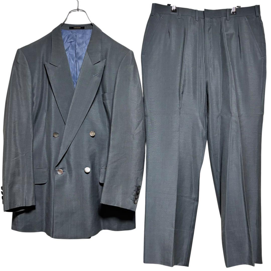 [60% mohair x casual suit] Silver button double setup Cobalt green M