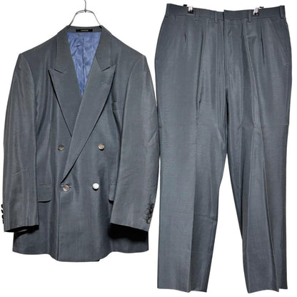 [60% mohair x casual suit] Silver button double setup Cobalt green M