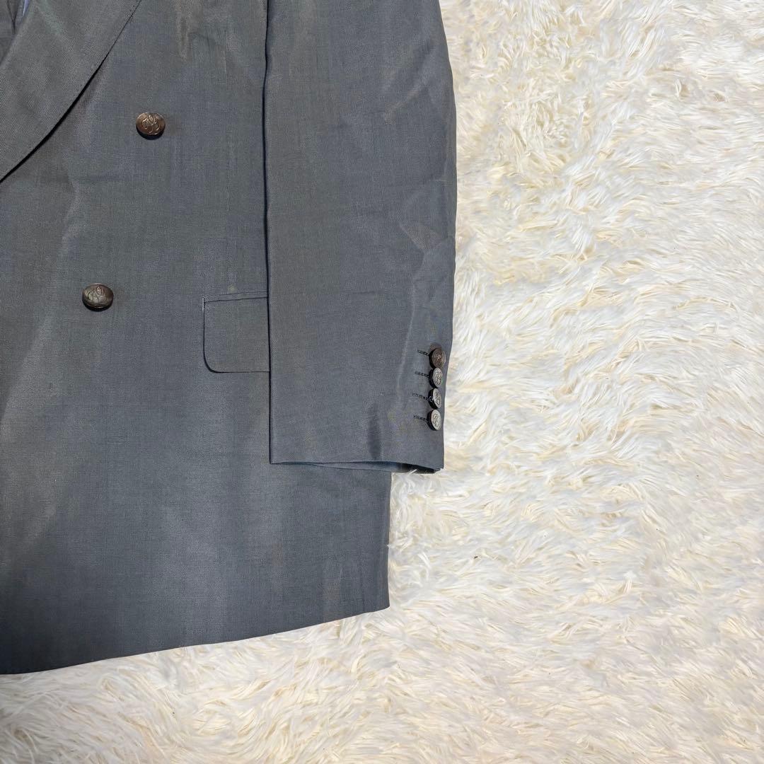 [60% mohair x casual suit] Silver button double setup Cobalt green M