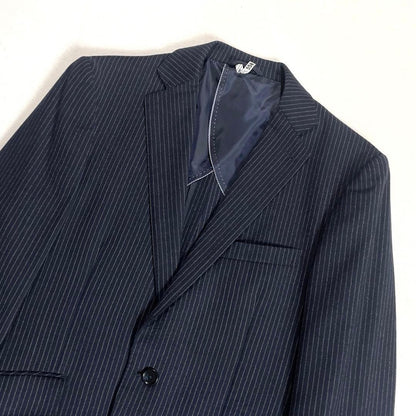 Marzotto Wool Setup Suit Top and Bottom M Equivalent Striped Unlined