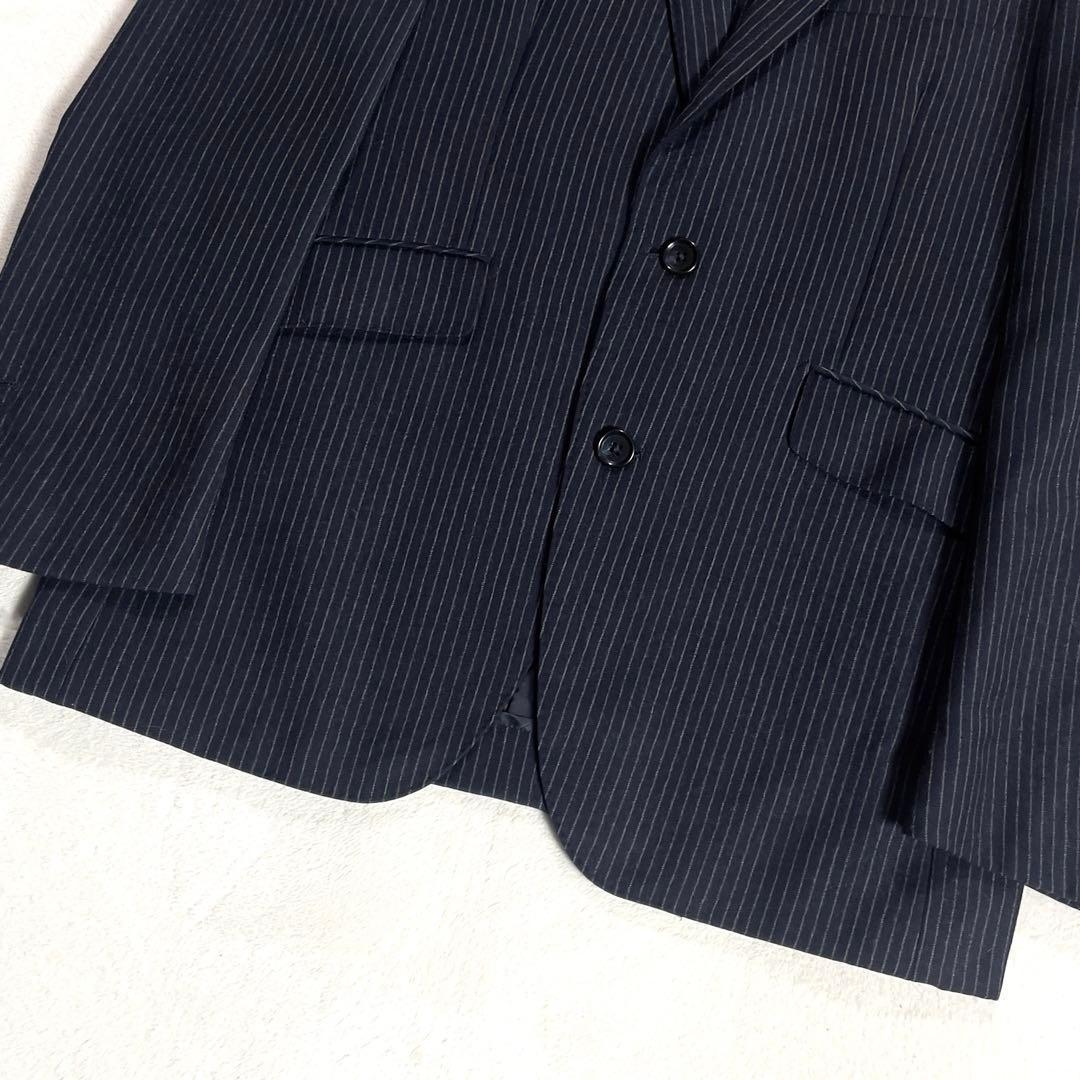 Marzotto Wool Setup Suit Top and Bottom M Equivalent Striped Unlined