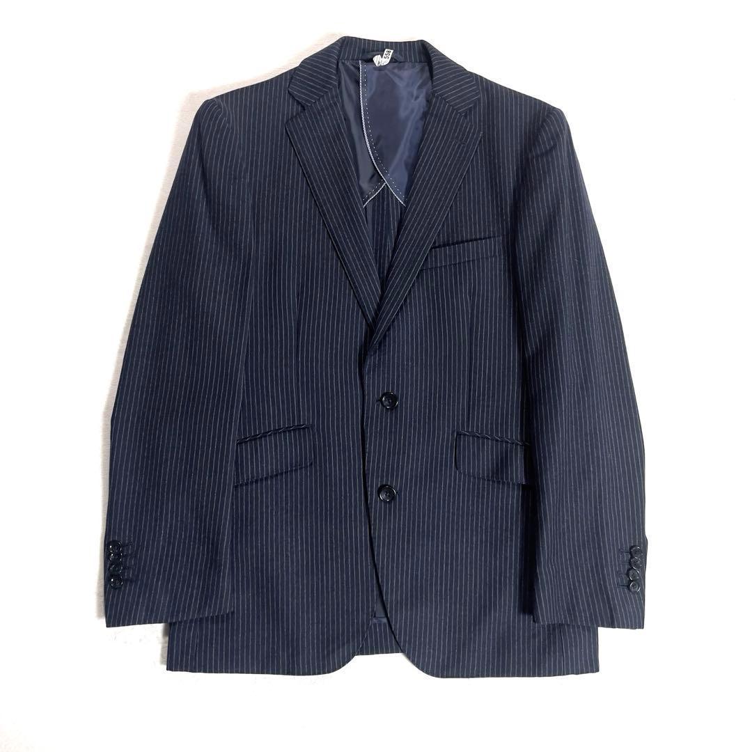 Marzotto Wool Setup Suit Top and Bottom M Equivalent Striped Unlined