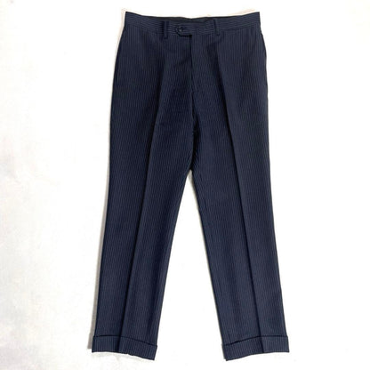 Marzotto Wool Setup Suit Top and Bottom M Equivalent Striped Unlined