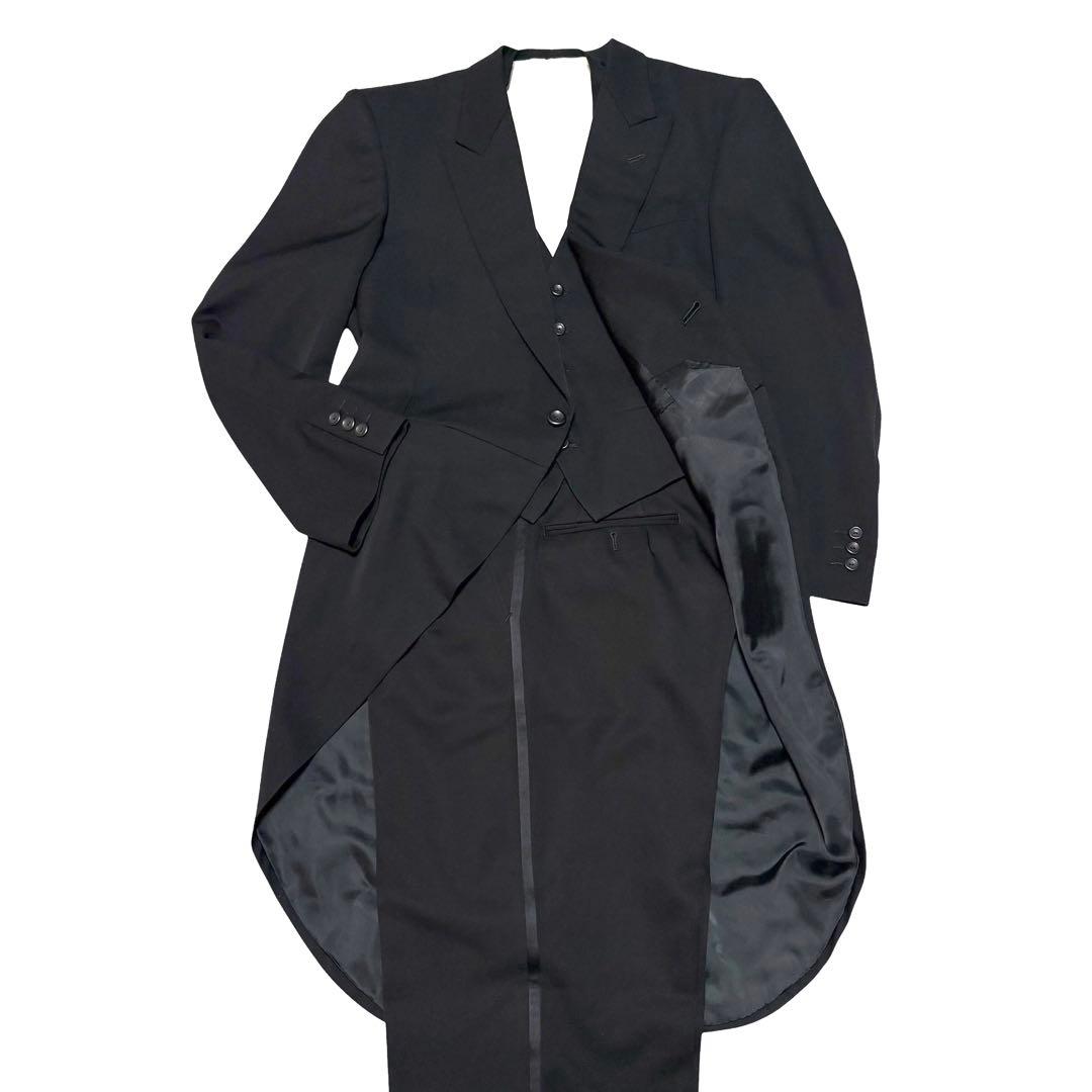 3 Piece Morning Coat Setup Wool Adjuster Black Wedding M