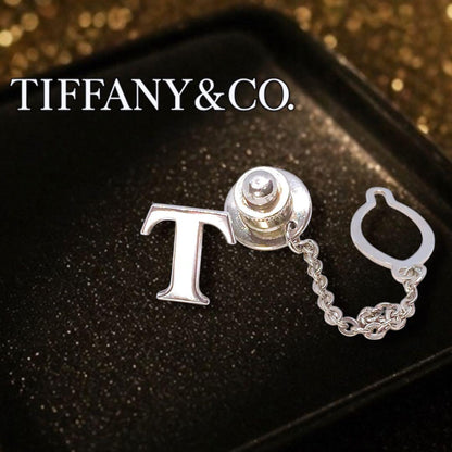 Tiffany Pin Badge T Motif Tie Pin Tie Tack Lapel Pin Good Condition