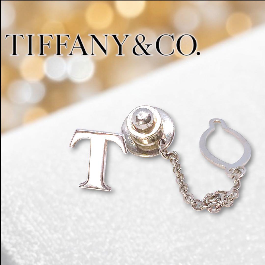 Tiffany Pin Badge T Motif Tie Pin Tie Tack Lapel Pin Good Condition