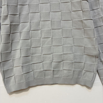 [Love Sol] High neck knit sweater Spring block check Gray M