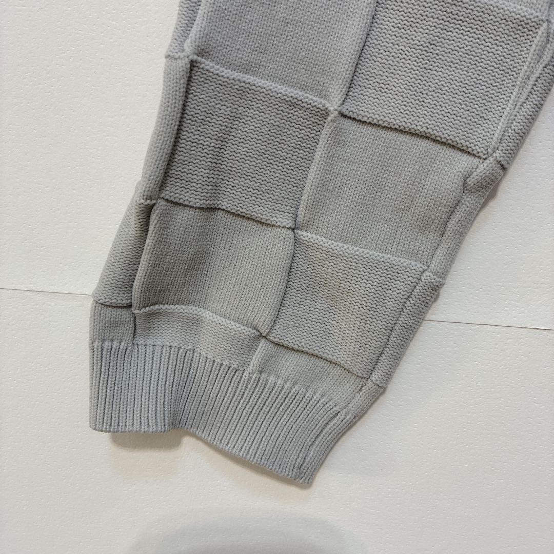 [Love Sol] High neck knit sweater Spring block check Gray M
