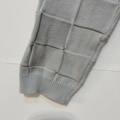 [Love Sol] High neck knit sweater Spring block check Gray M