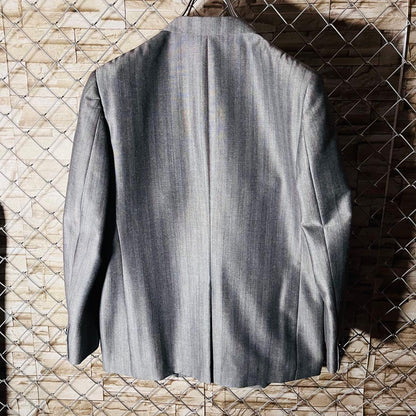 British prestigious Dormeuil fabric setup suit L equivalent gray mohair blend rare vintage