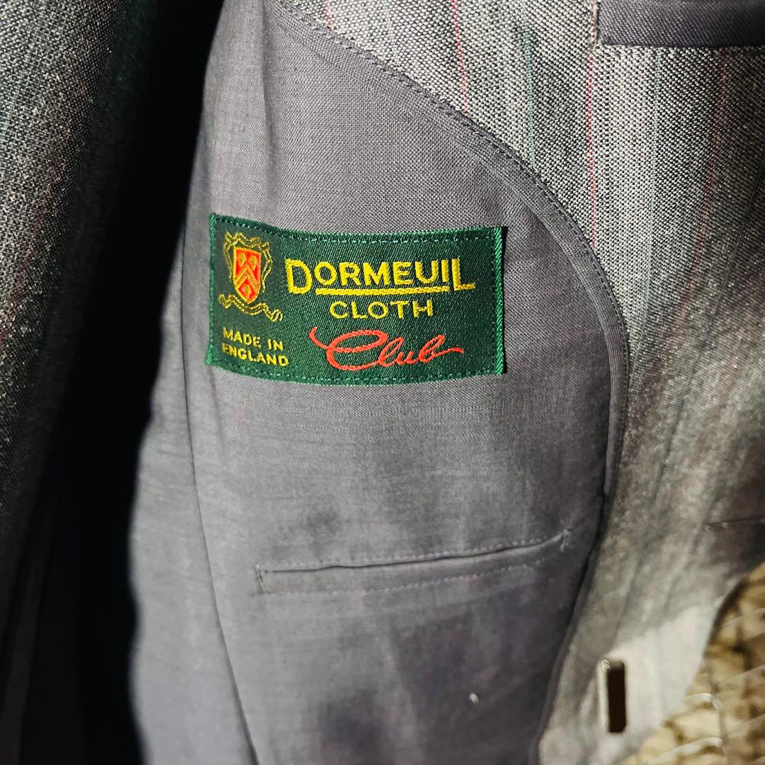 British prestigious Dormeuil fabric setup suit L equivalent gray mohair blend rare vintage
