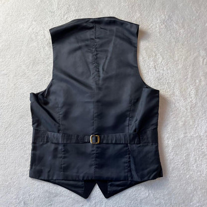 [Vintage] Three-piece suit setup black 100% wool