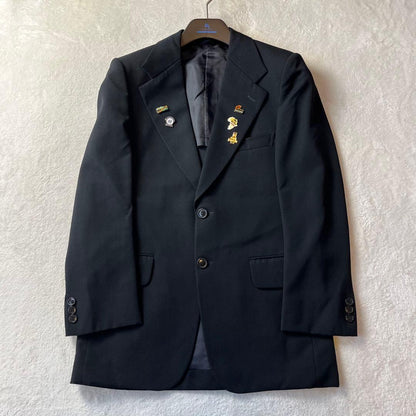 [Vintage] Three-piece suit setup black 100% wool