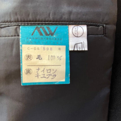 [Vintage] Three-piece suit setup black 100% wool