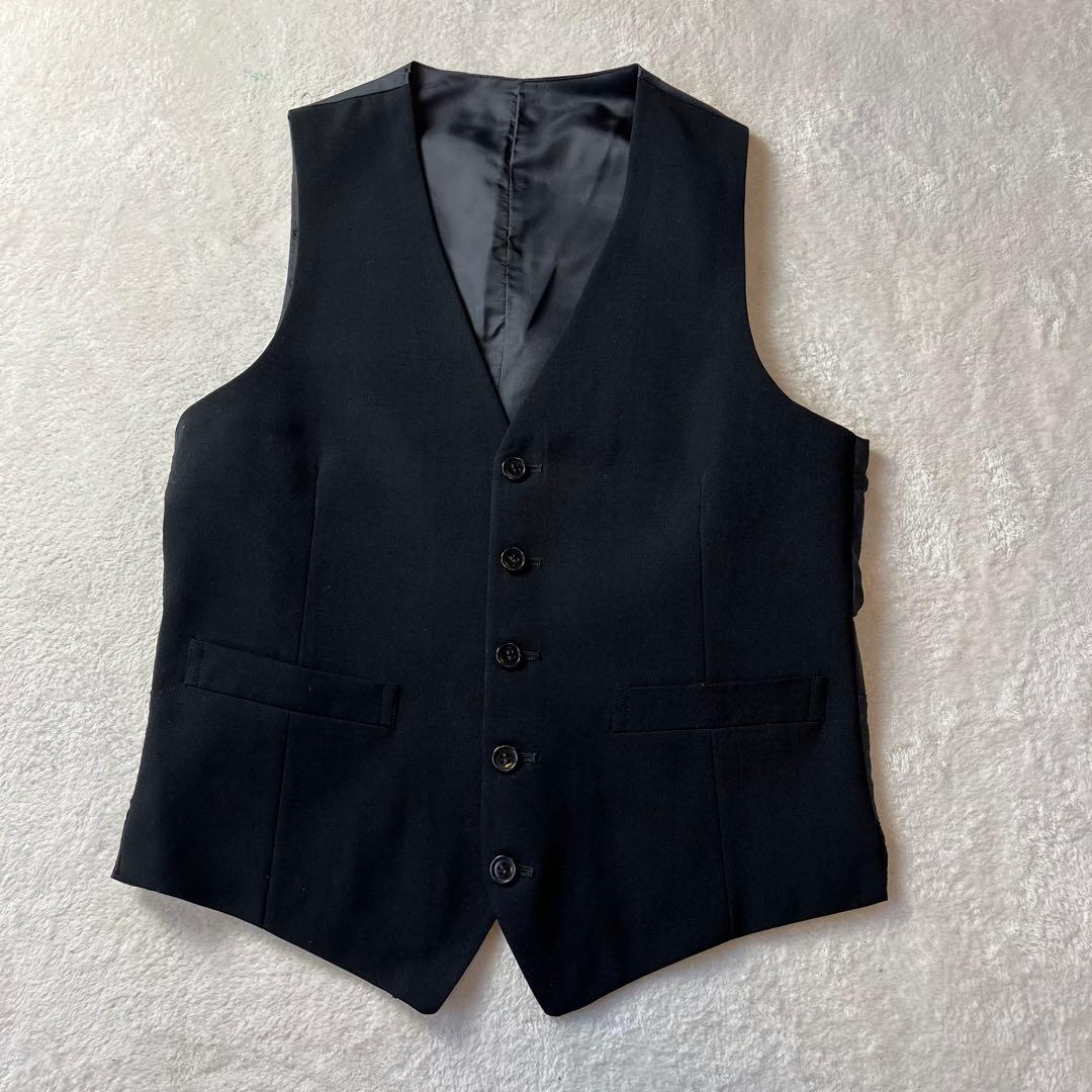 [Vintage] Three-piece suit setup black 100% wool