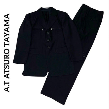 2349 Atsuro Tayama Design Zip Pants Suit Setup M Black