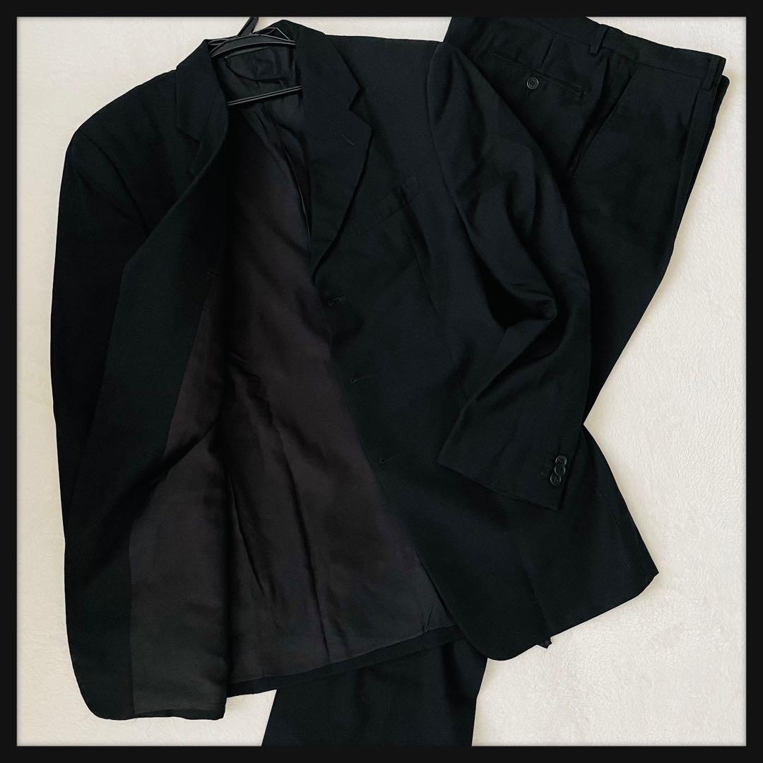 m30 [Good condition / XL] Armanico Rezzoni set-up suit black made in Italy