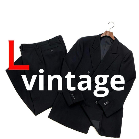 H6122◾️Vintage 2-button double black formal suit