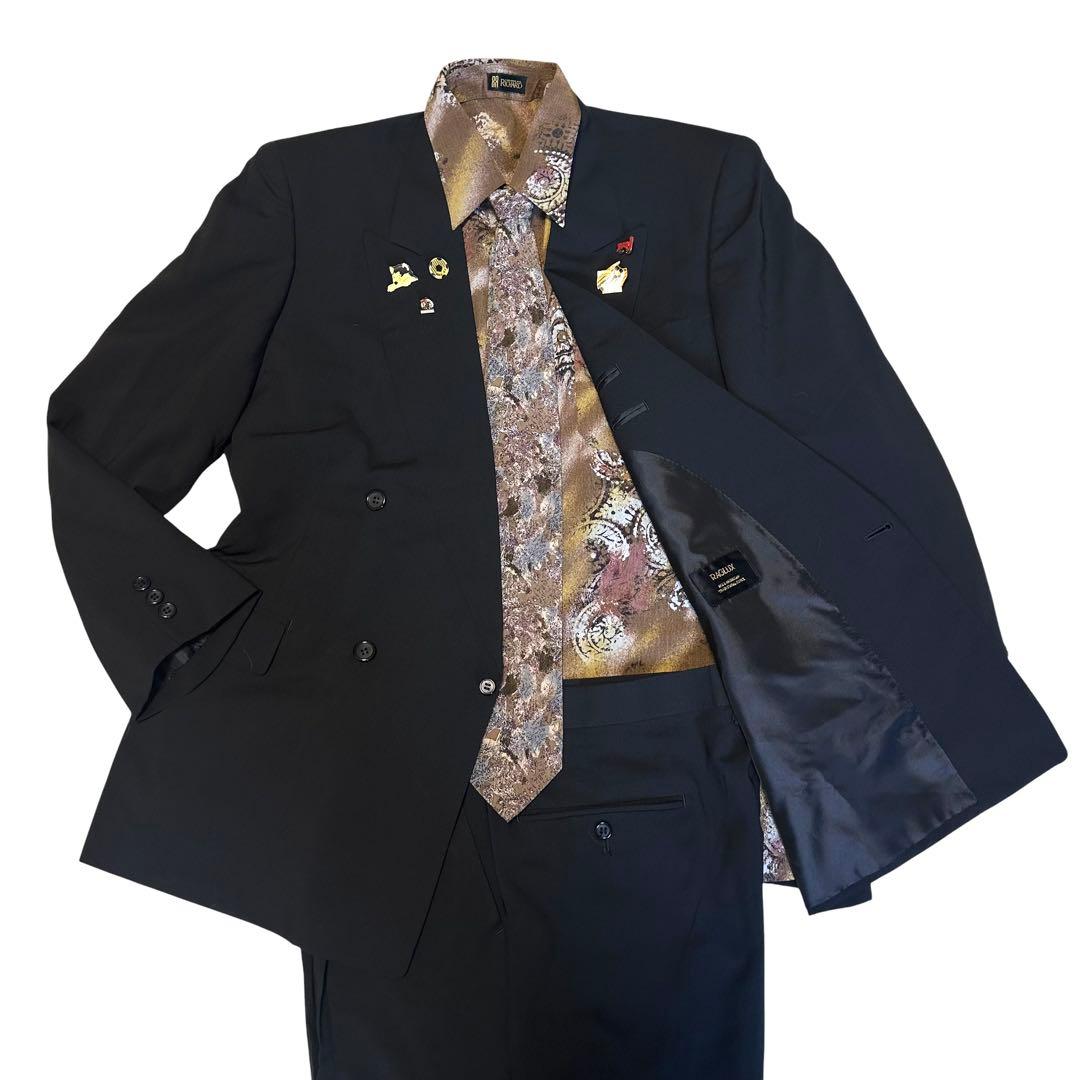 [5-piece set] Double suit setup black casual black formal L