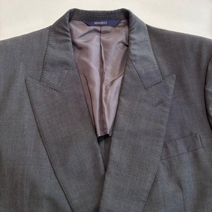 Rare Nina Ricci [Loropiana Silver Button Double] Suit Set L Unlined