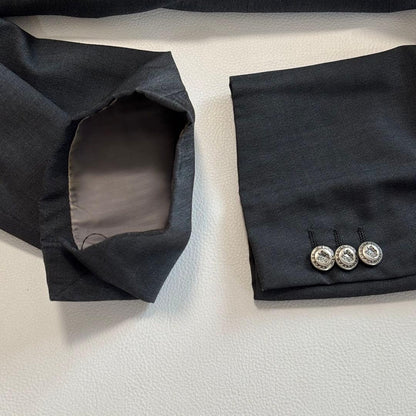 Rare Nina Ricci [Loropiana Silver Button Double] Suit Set L Unlined