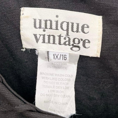[Unique Vintage] Pintuck Flare Dress 1X Black 3L