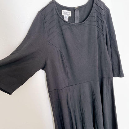 [Unique Vintage] Pintuck Flare Dress 1X Black 3L