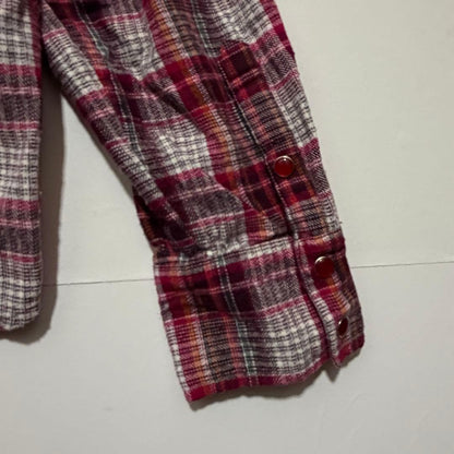 [Agato] Checked flannel shirt, casual, cotton, collar wired, M