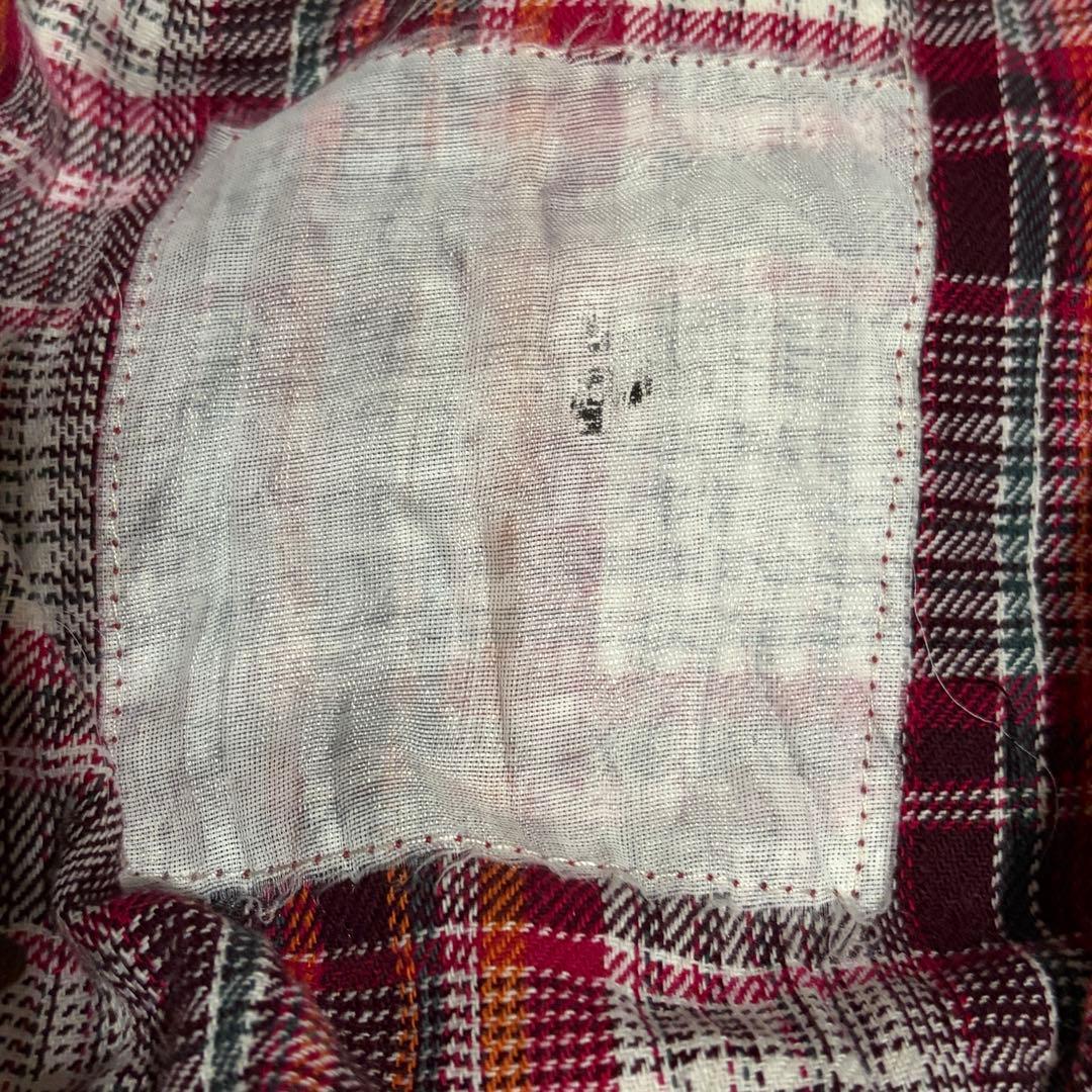 [Agato] Checked flannel shirt, casual, cotton, collar wired, M