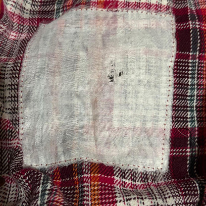 [Agato] Checked flannel shirt, casual, cotton, collar wired, M
