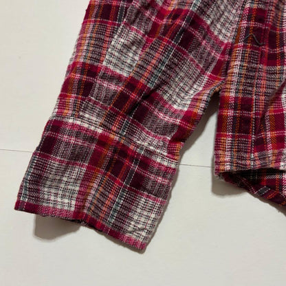 [Agato] Checked flannel shirt, casual, cotton, collar wired, M